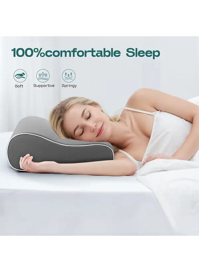 Misty Blue Ergonomic Neck Pillow for Side Back Stomach Sleepers Cervical Support Bed Pillow - Image 2
